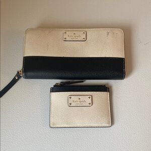Kate Spade Black and Cream Wallet Set